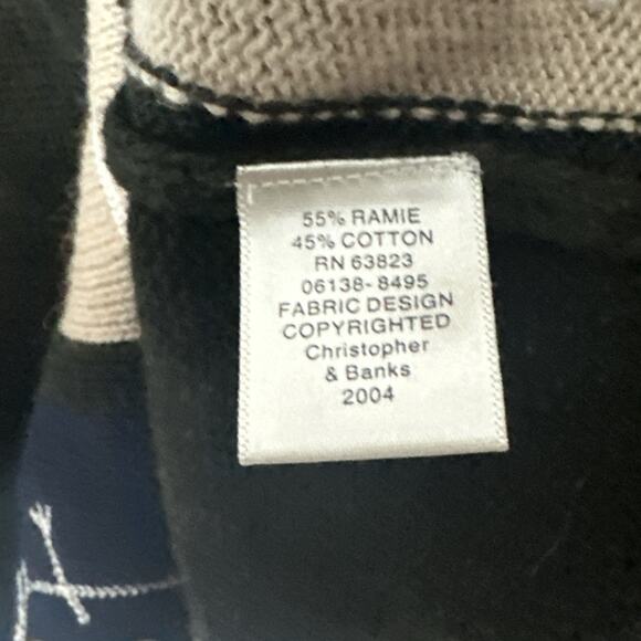 Christopher Banks Holiday Snowman Hand Crochet Button Up Cardigan Size M Grandma - Picture 4 of 8